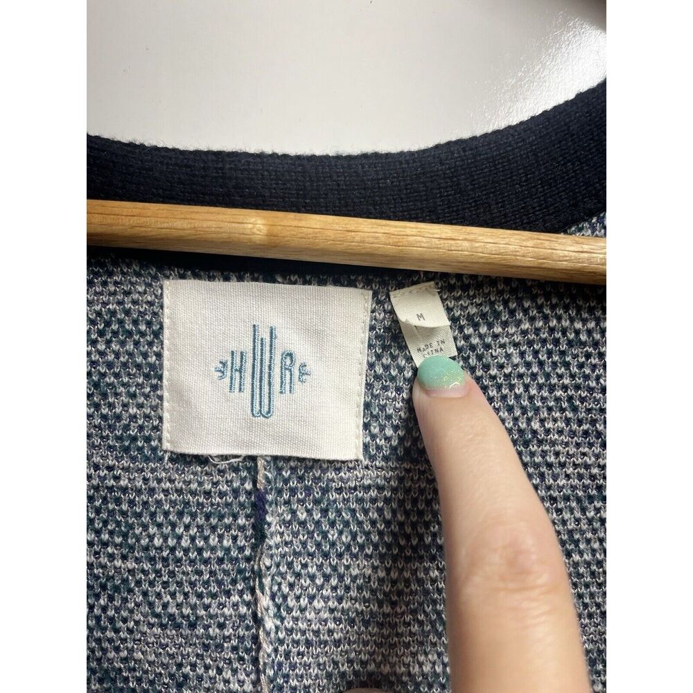 Anthropologie HWR Monogram Emmia Hand Stitched Cardigan Sweater Medium Floral - Picture 5 of 8